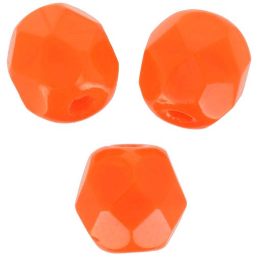 Sfaccettate 6 mm - Arancione scuro opaco x25
