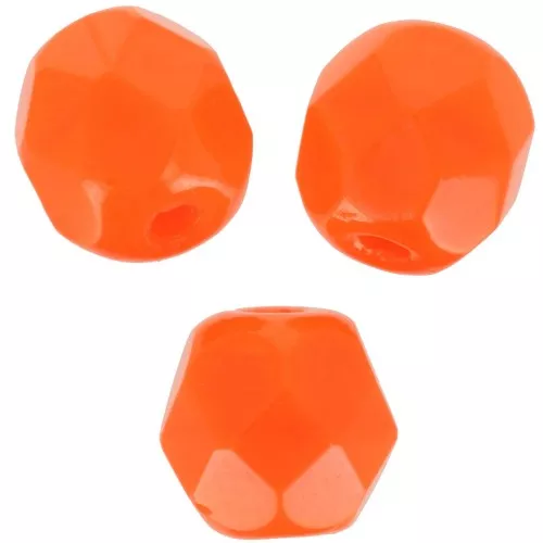 Sfaccettate 6 mm - Arancione scuro opaco x25
