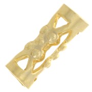 Perline a tubo in filigrana con palline 8x3 mm - Dorato oro fino x6