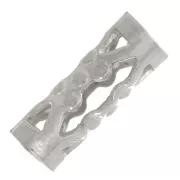 Tubi di perline in filigrana con palline 8x3 mm - rodiato x6