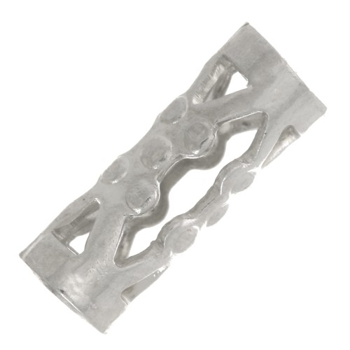 Tubi di perline in filigrana con palline 8x3 mm - rodiato x6