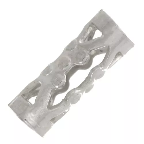 Tubi di perline in filigrana con palline 8x3 mm - rodiato x6