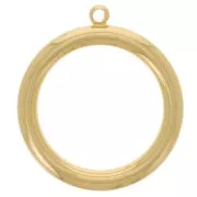 Pendente a cerchio scavato 24 mm - Dorato con oro fino x1