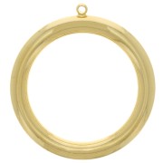 Pendente a cerchio cavo 36 mm - Dorato con oro fino x1
