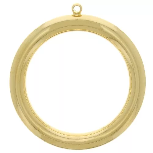 Pendente a cerchio cavo 36 mm - Dorato con oro fino x1
