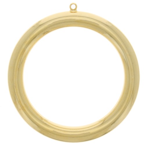 Pendente a cerchio scavato 49 mm - Dorato con oro fino x1