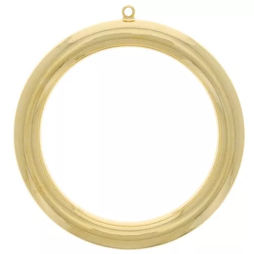 Pendente a cerchio scavato 49 mm - Dorato con oro fino x1