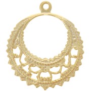 Ciondolo filigrana rotonda 22 mm -Dorato con oro fino x1