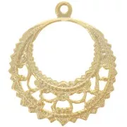 Ciondolo filigrana rotonda 22 mm -Dorato con oro fino x1