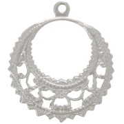 Pendente filigrana rotonda 22 mm - rodio x1