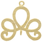 Inserto di design a coste con 2 anelli aperti 20x21 mm - placcato oro x1|raw }}