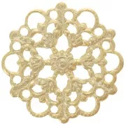 Distanziatore tondo filigranato 20 mm - Dorato con oro fino x1