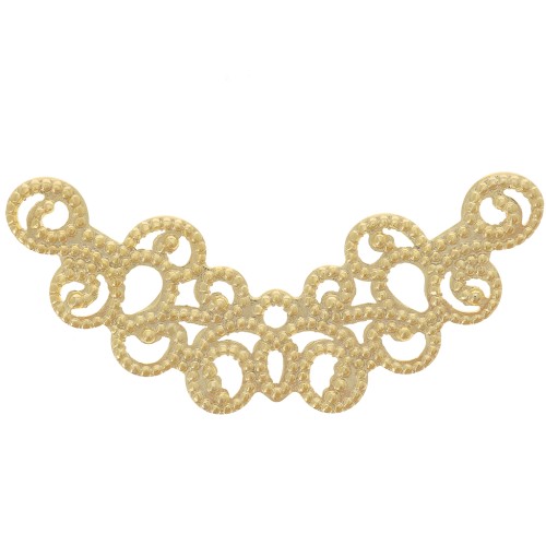 Distanziatore per collana mezzaluna in filigrana 31x12.5 mm -Dorato oro fino x1