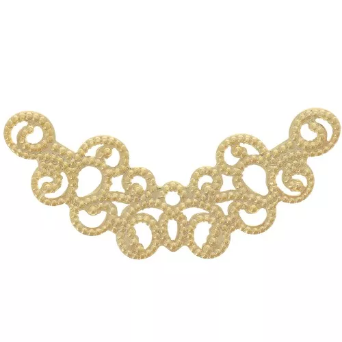 Distanziatore per collana mezzaluna in filigrana 31x12.5 mm -Dorato oro fino x1