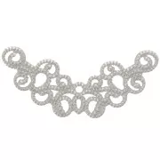 Distanziatore per collana mezzaluna in filigrana 31x12.5 mm - Rodio x1