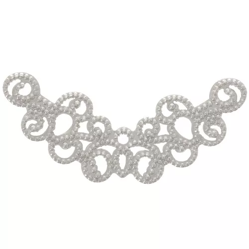 Distanziatore per collana mezzaluna in filigrana 31x12.5 mm - Rodio x1