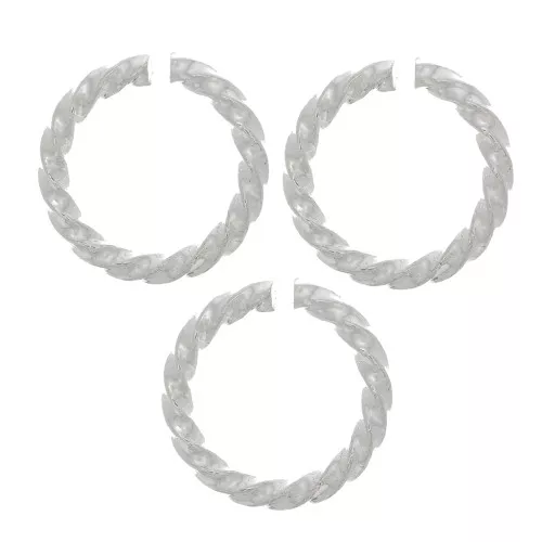 Anelli rotondi aperti intrecciati 7x1 mm - Placcatura in argento fino x5