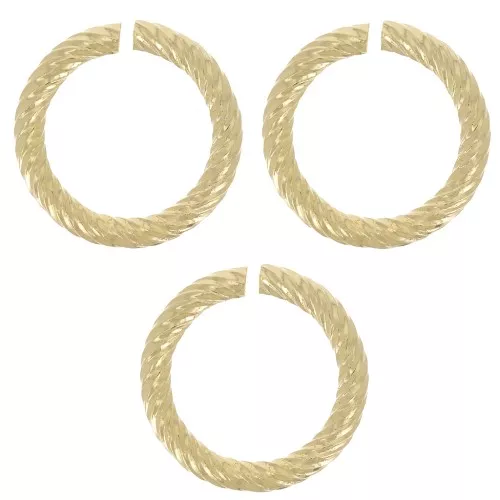 Anelli rotondi aperti intrecciati 11x1.55 mm Dorato con oro fino x5