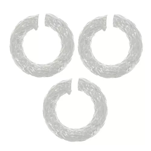 Anelli rotondi aperti striati 7x1.5 mm - Placcatura in argento fino x5
