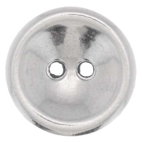 Bottone rotondo a cupola 12 mm - Placcatura argento antico x1
