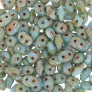 SuperDuo mm. 2.5x5 Blue Turquoise Picasso x10g