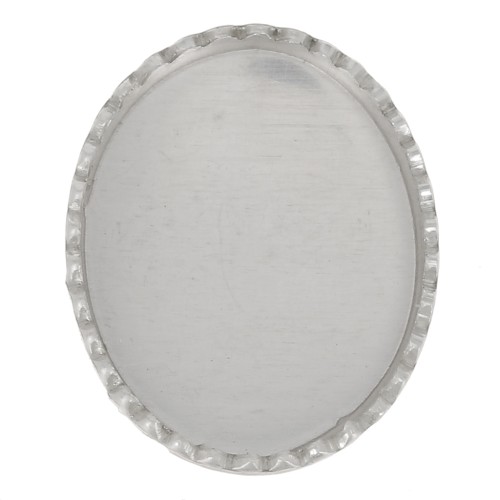 Castone ovale seghettato per cabochon10x8 mm - Argento 925 x1