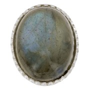 Castone ovale seghettato per cabochon10x8 mm - Argento 925 x1