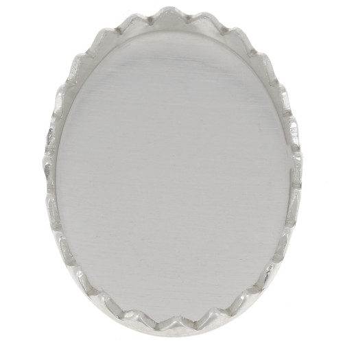 Castone ovale seghettata per cabochon 14x10 mm - Argento 925 x1