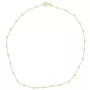 Girocollo forzatina alternata perle rotonde 2.5mm - Placcato oro 3 micron x37cm