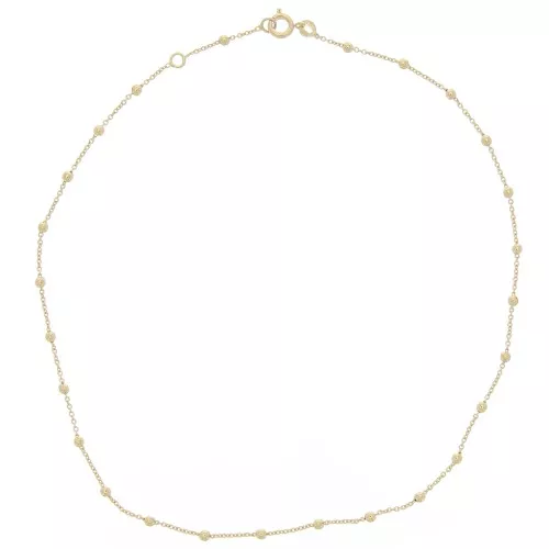Girocollo forzatina alternata perle rotonde 2.5mm - Placcato oro 3 micron x37cm