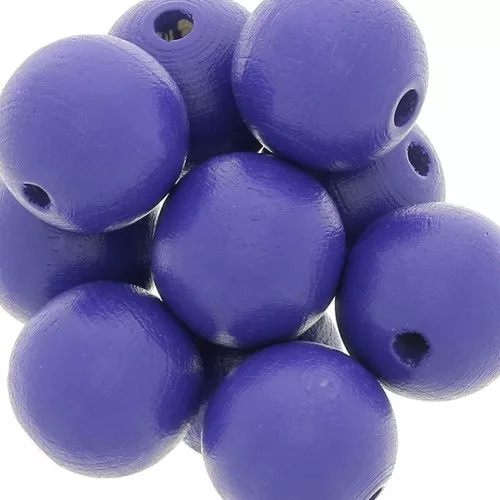 Perle tonde in legno mm. 15 Blue x5