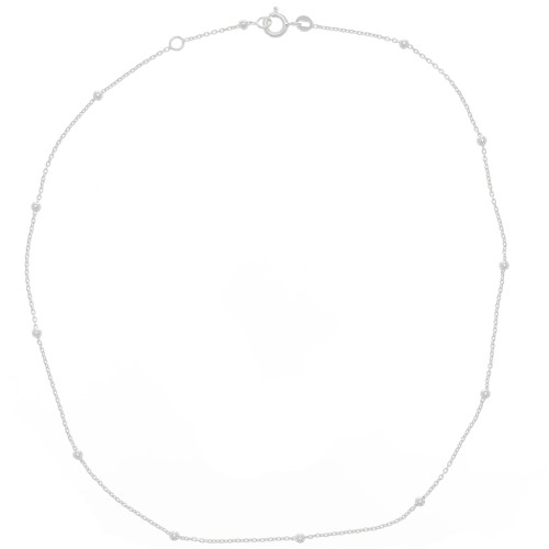 Girocollo Forçzatina alternando perline rotonde 2.5mm (1x3) - Argento 925 x37cm