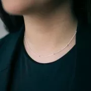 Girocollo Forçzatina alternando perline rotonde 2.5mm (1x3) - Argento 925 x37cm