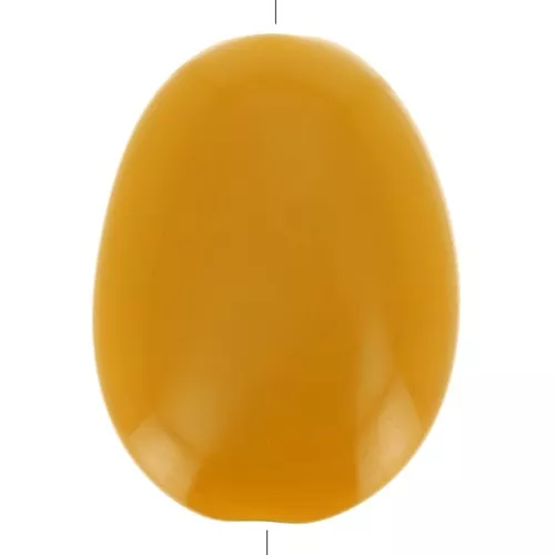 Perlina acrilica opaca piatta 30x23 mm - Ocra x1