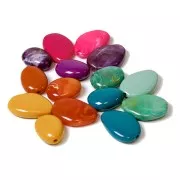 Perlina acrilica piatta opaca 30x23 mm - Fauve x1