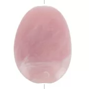 Perlina acrilica piatta 30x23 mm - Rosa antico marmorizzato x1