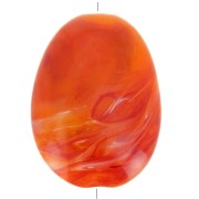 Perlina acrilica piatta 30x23 mm - Arancione marmorizzato x1