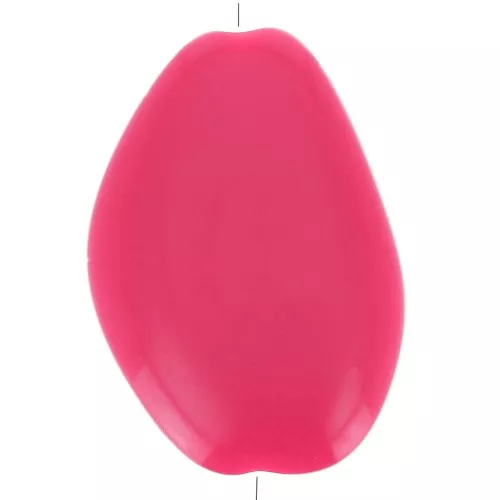 Perlina acrilica piatta irregolare opaca 38x26 mm - Fucsia x1