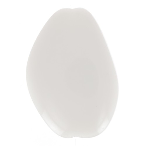 Perlina acrilica piatta irregolare opaca 38x26 mm - Crema x1
