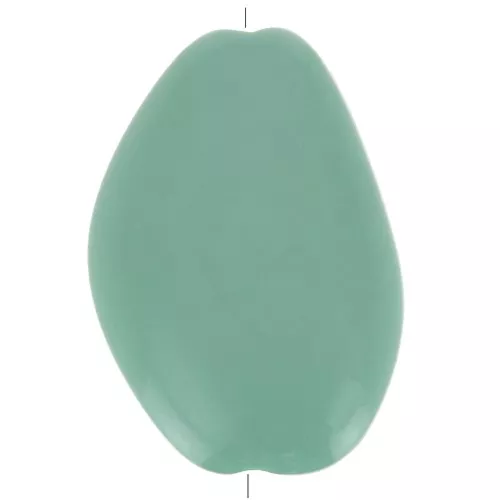 Perlina acrilica piatta irregolare opaca 38x26 mm - Verde salvia x1