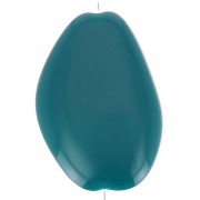 Perlina acrilica piatta irregolare opaca 38x26 mm - Duck Blue x1