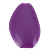 Perlina acrilica piatta irregolare opaca 38x26 mm - viola scuro x1