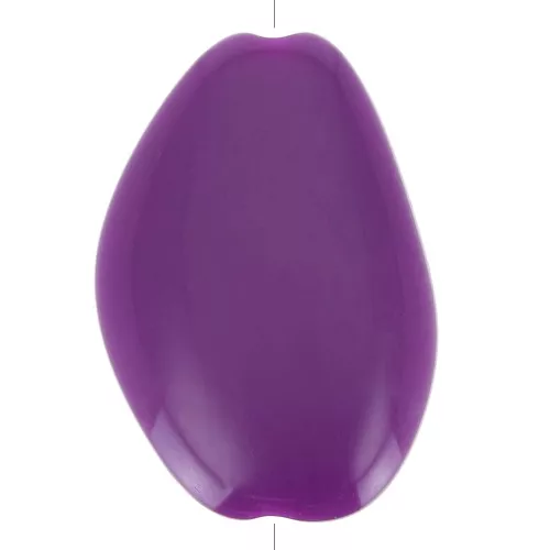 Perlina acrilica piatta irregolare opaca 38x26 mm - viola scuro x1