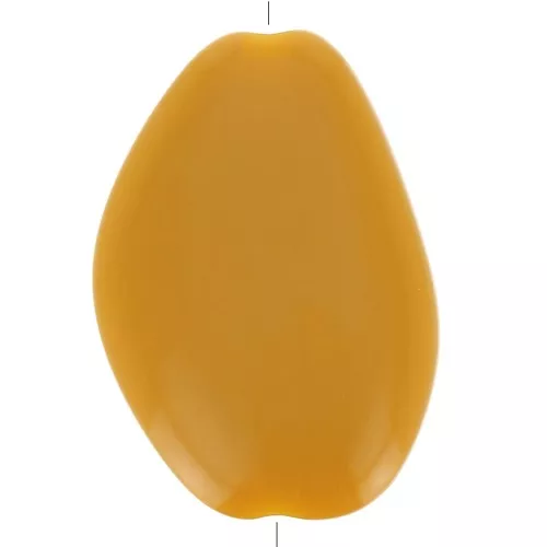 Perlina acrilica piatta irregolare opaca 38x26 mm - Ocra x1