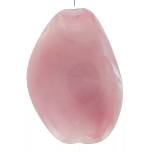 Perlina acrilica piatta irregolare 38x26 mm - Rosa antico marmorizzato x1