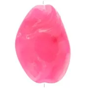 Perlina acrilica piatta irregolare 38x26 mm - Fucsia marmorizzata x1