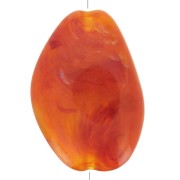 Perlina acrilica piatta irregolare 38x26 mm - Arancione marmorizzato x1|raw }}