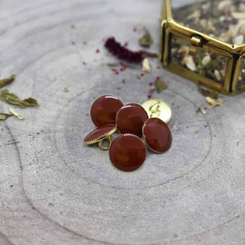 Bottone a coda in metallo Atelier Brunette - Gem 9 mm Rust x1