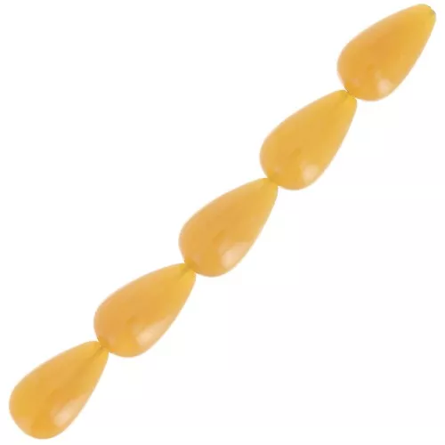 Perla in resina traslucida 14x8 mm - Giallo miele marmorizzato x6
