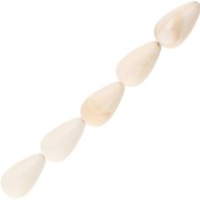 Perle di resina opaca 14x8 mm - Crema marmorizzata x6